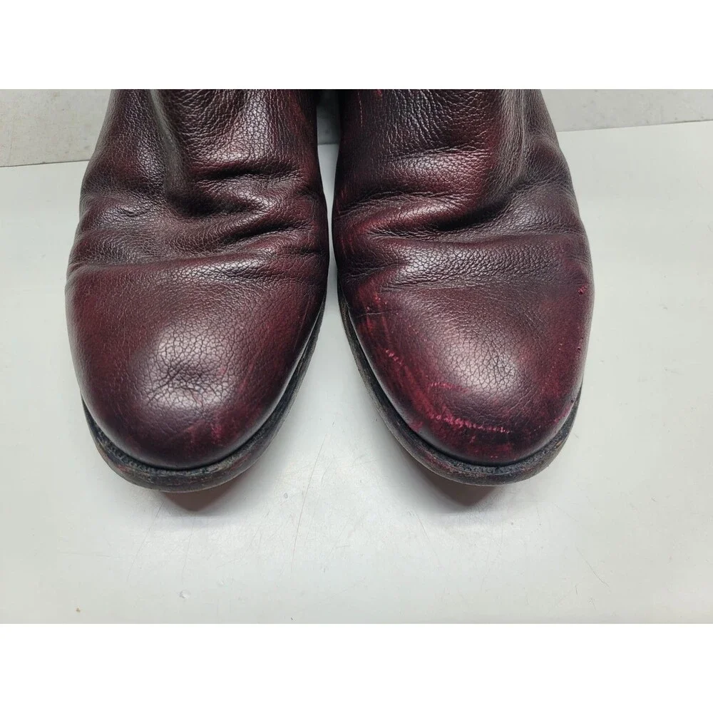 Dan Post Men's 9.5 D Oxblood Maroon Red Leather Cowboy Western Ropers Boots 6586